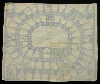2009 Record shot by L. Baumgarten. Handkerchief, "The Game of the Goose"