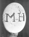C70-1167. Cream jug, detail of owner's initials.