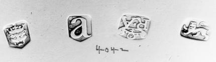 C1120. Salver, marks.