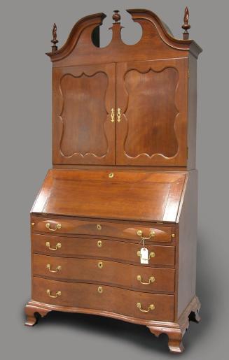Post-conservation Record Shot. Desk and bookcase.