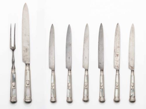 Carving Knife and Fork and 6 Table Knives 2016-165
