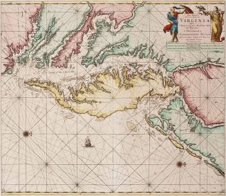 Pas Kaart/ Van Zee Kusten van / VIRGINIA/ Tusschen/ C. Henry en t Hooge Land van Renselaars Hocek...