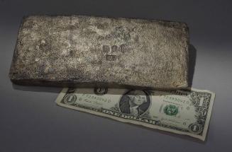 Tumbaga with dollar bill for scale 2008-46