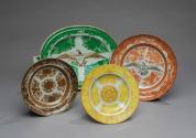 2020-197,1, Plate. Shown with Plate 2020-202,1, Plate 2020-203,1 and Dish 2020-224